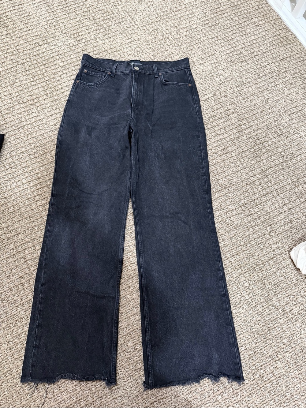 Zara Black Wide-Leg Jeans
